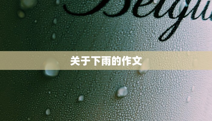 关于下雨的作文 关于下雨的作文